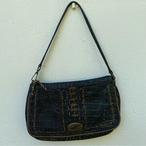 Y2K GUESS Dark Denim & Leather Cord Shoulder Bag